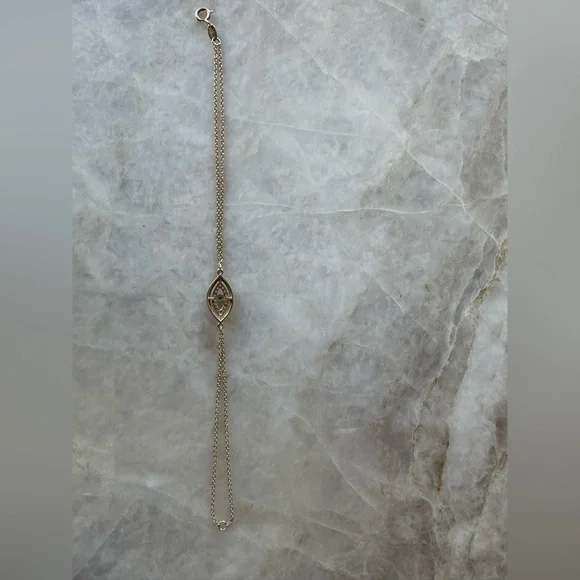 14k gold Evil Eye bracelet 7” - Picture 6 of 7